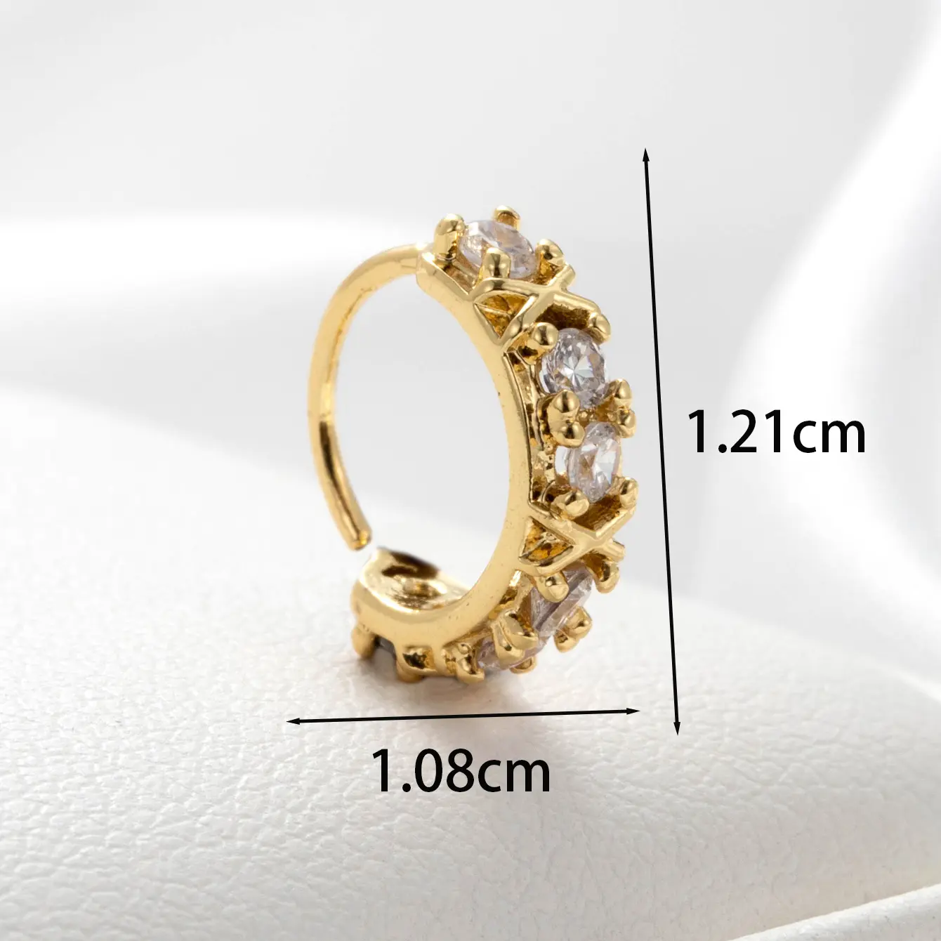 1 Piece Simple Series Classic Round Copper 18K Gold Plated Zircon Women's Hoop Earrings h5 